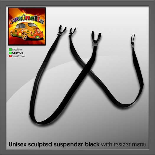 Coxi - UNISEX Suspenders - Black