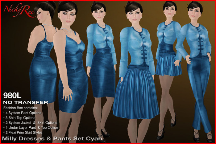 *NR* Milly Dresses & Pants Set Cyan