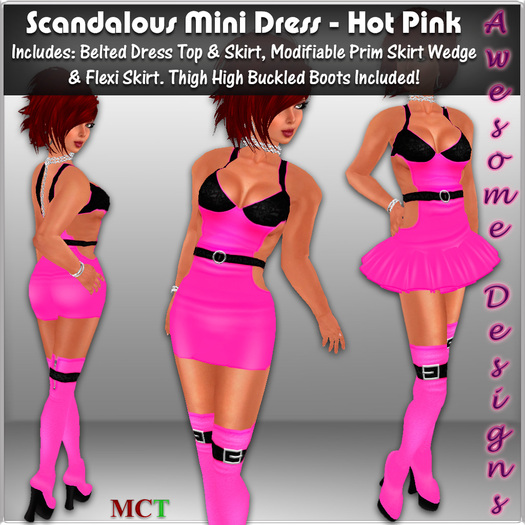 *Awesome Designs Scandalous Mini Dress In Hot Pink