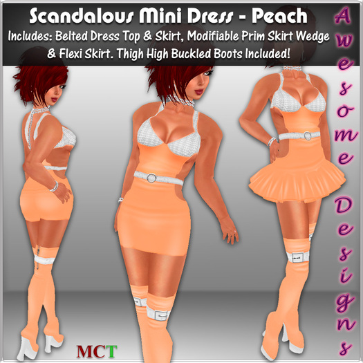 *Awesome Designs Scandalous Mini Dress In Peach