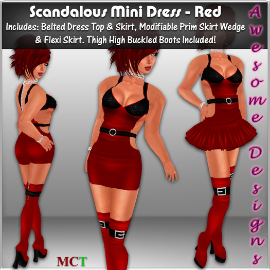 *Awesome Designs Scandalous Mini Dress In Red