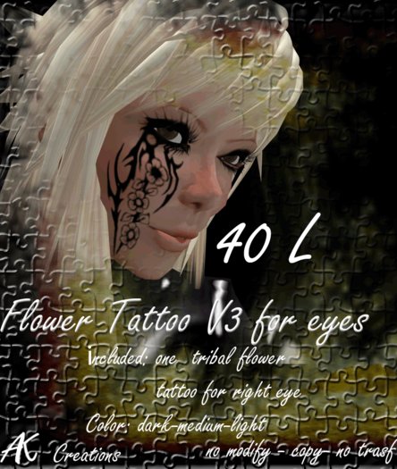 Tribal flower tatto v3 (right)