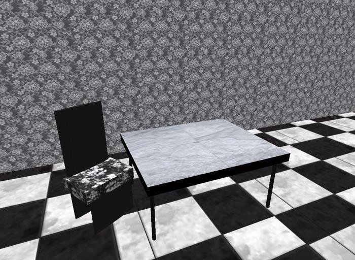 Black & White Kitchen Table & Chair