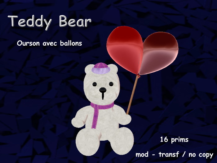 LR-  Teddy Bear St valentin balloons