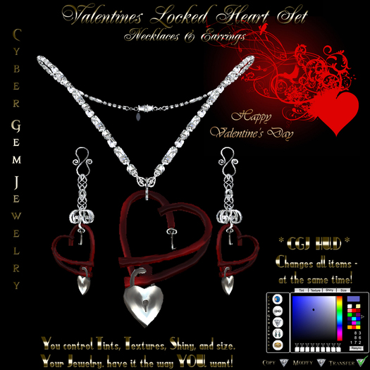 Valentines Locked Heart Set HUD Enabled