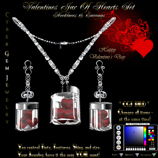 Valentines Jar of Hearts Set HUD Enabled