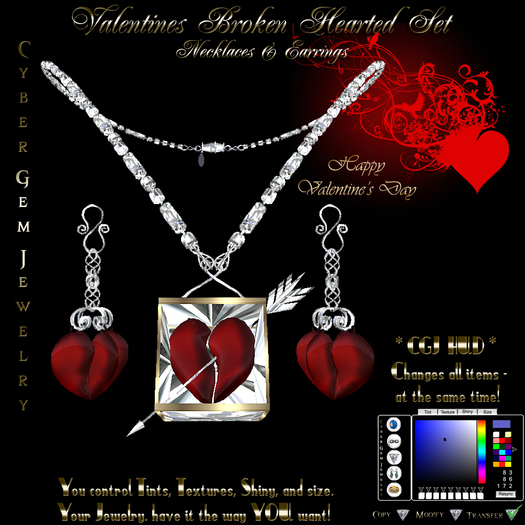 Valentines Broken Hearted Set HUD Enabled