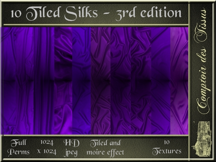 10 Tiled Silks - 3rd edition - FULL PERMS tiled textures