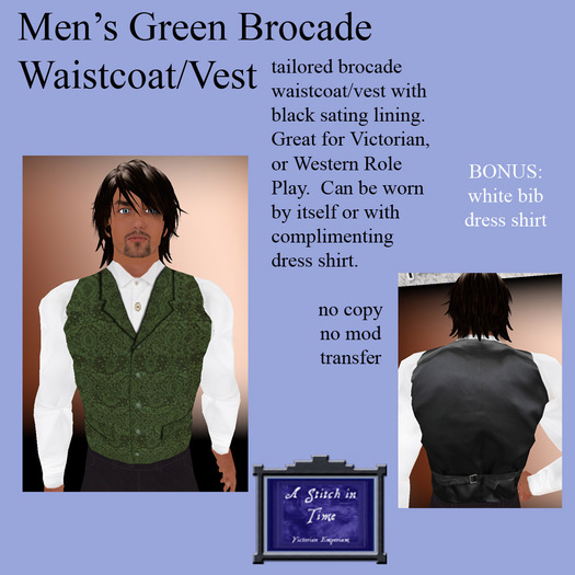 Green Brocade Vest
