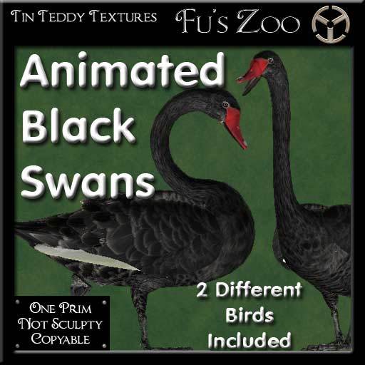 *TT* Pair of Animated Black Swans