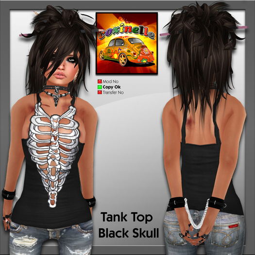 Coxi - Tank Top Black Skull-female
