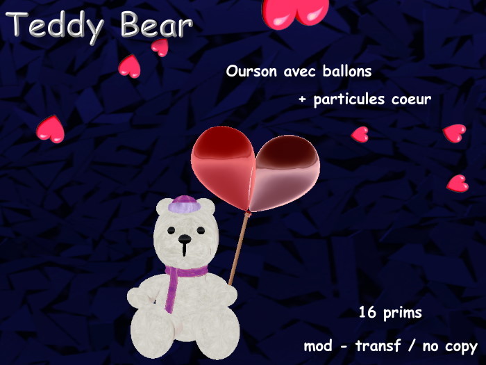 LR-  Teddy Bear St valentin  balloons and particles