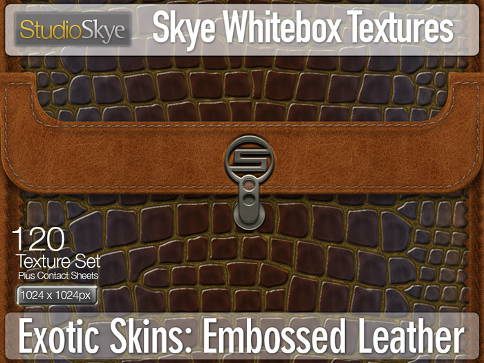 Exotic Skins | Skye WhiteBox Textures - 120 Full Perms Embossed Leather Textures