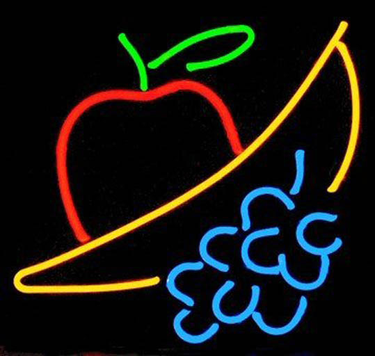 Neon Fruit Sign