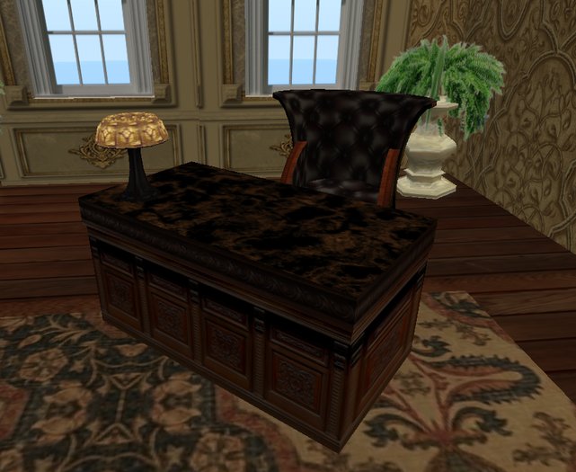 Edwardian Fine Wood Desk 2 prim SLM