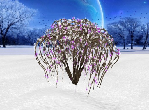 Weeping winter tree-twinkling purple lights