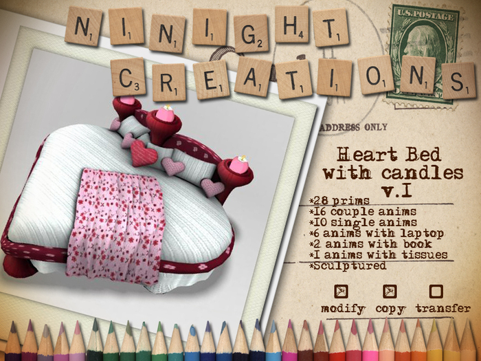 NN Heart Bed with candles v.1