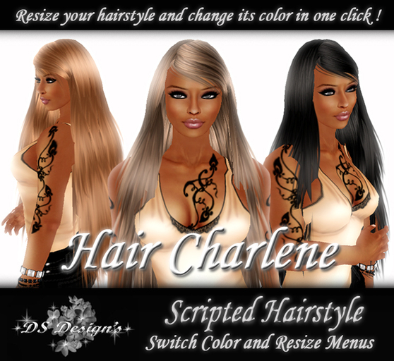 ** DS Design's ** SCRIPTED HAIR - CHARLENE - ALL SHADES PACK