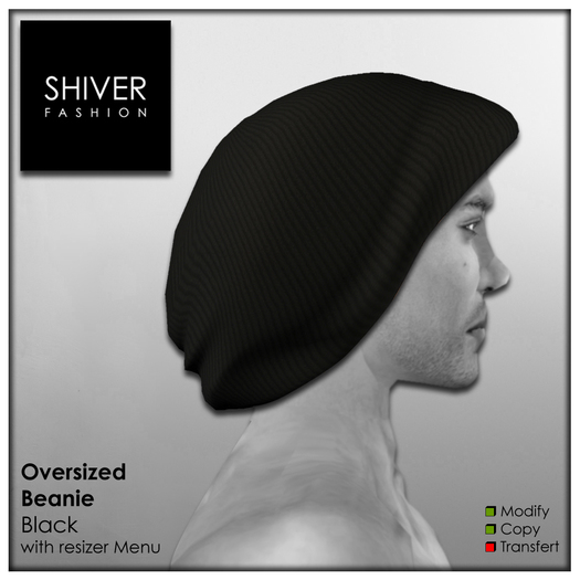 Shiver - Oversized Beanie - Black