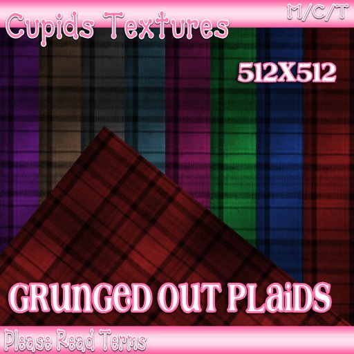 *CUPIDS* 8 GRUNGED OUT PLAIDS Textures
