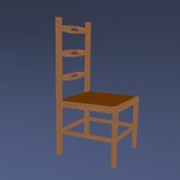 High Back Wooden Chair (Oak)