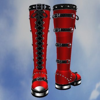red goth boots