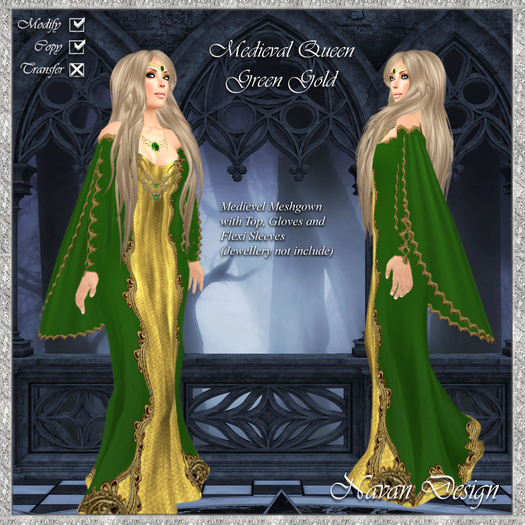 Medieval Queen Green Gold