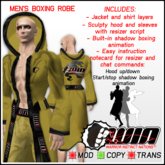 WIN Men's Boxing Robe Gold with Black Trim