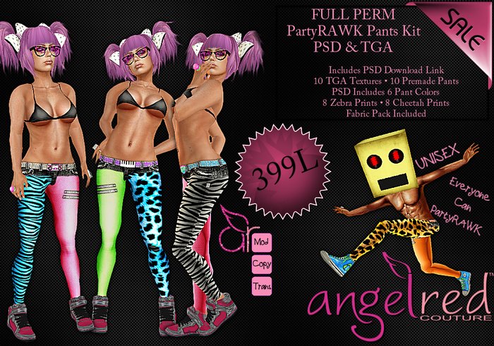 AngelRED - FULL PERM PartyRAWK Pants Kit