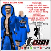 WIN Men's Boxing Robe Blue with Black Trim