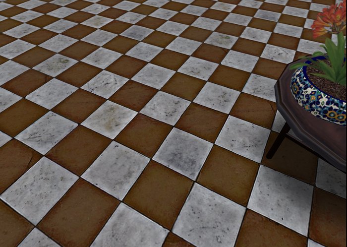 GBBT floor tile clay and marble checkerboard tan