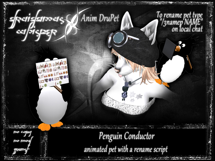 Anim DruPet - Penguin Conductor - SALE