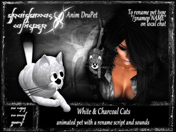 Anim DruPet - White & Charcoal Cats - SALE