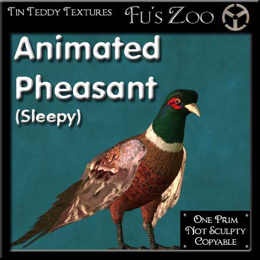 *TT* 1 Prim Animated Sleepy Pheasant