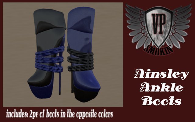 AINSLEY ANKLE BOOT  black & royal blue