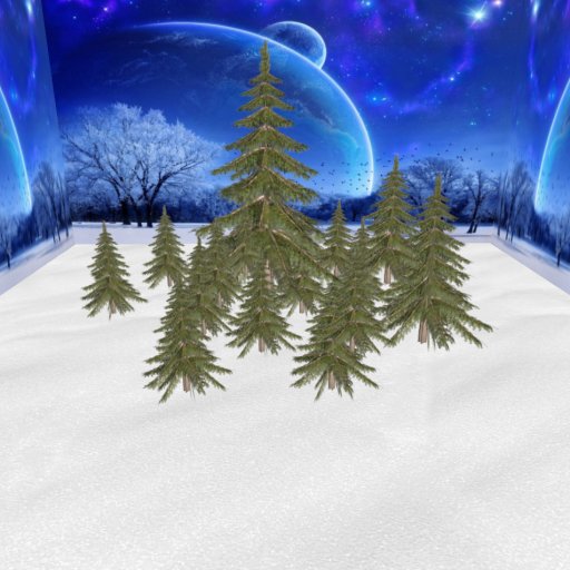 Panoramic green pines 2