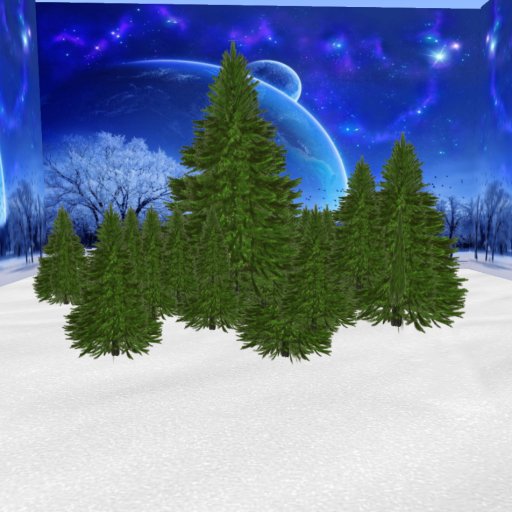 Panoramic green pines