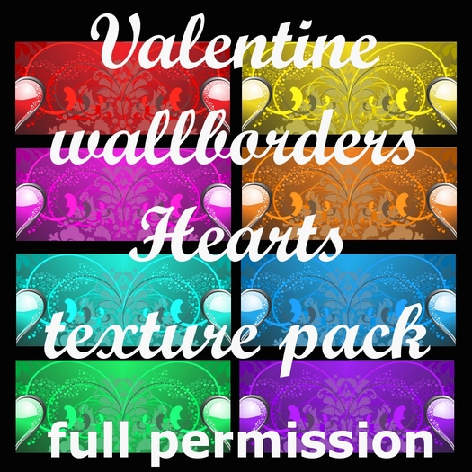 Valentine wallborders Hearts texture pack