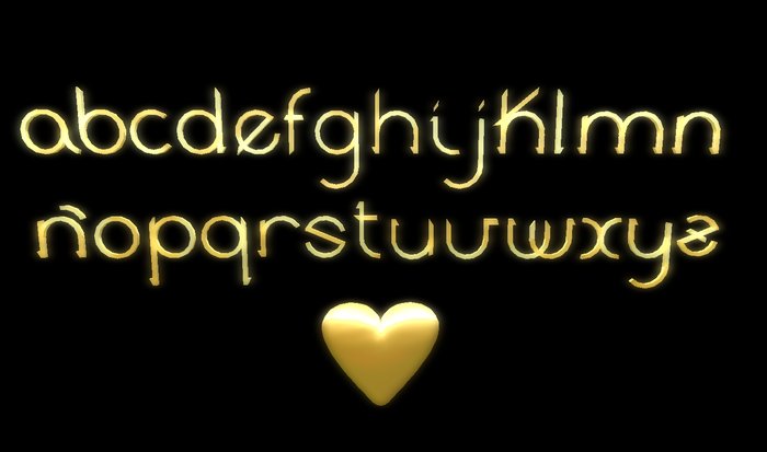 NEW PROMO LETTERS GOLD FOR NAMES
