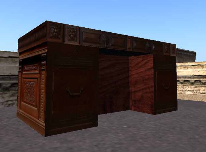 Edwardian desk with working drawers 5 prim SLM