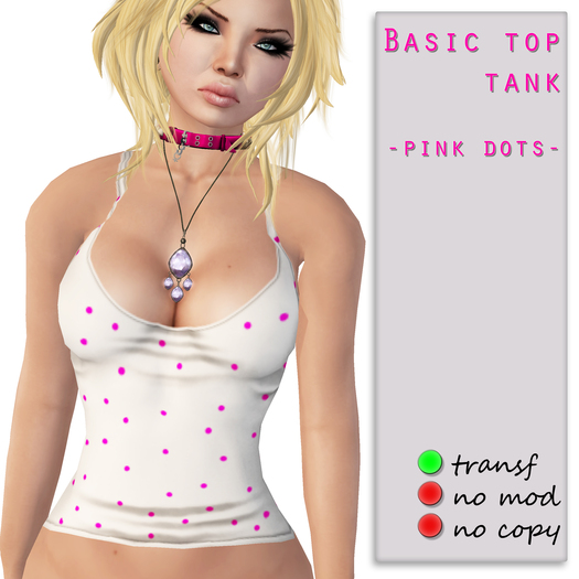 LS Tank top Dots [pink]