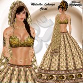 ! Glitterati ! - Malaika Lehenga - Coral