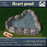 Sculpted Heart pond - rocks forming heart