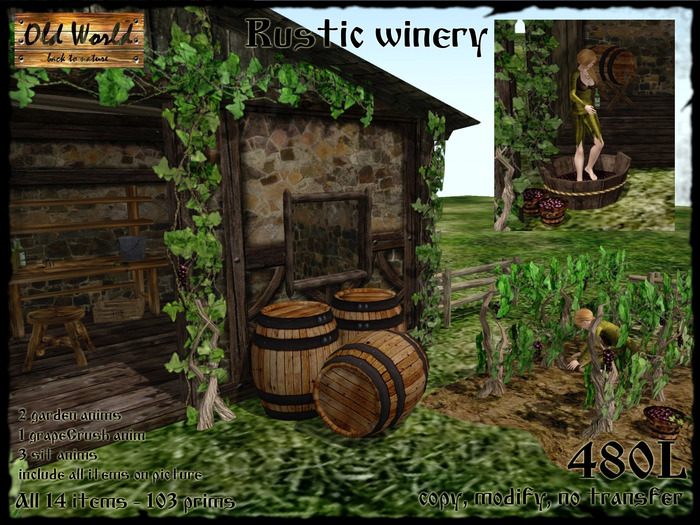Rustic winery (with rezz box) - Old World - Medieval Kitchen garden