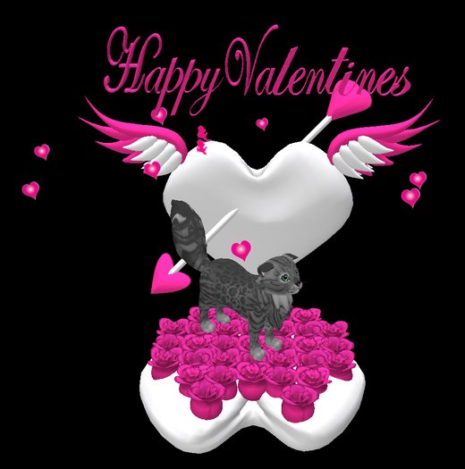 Cat, Dog Breedable Display Valentine Heart Arrow Hot Pink