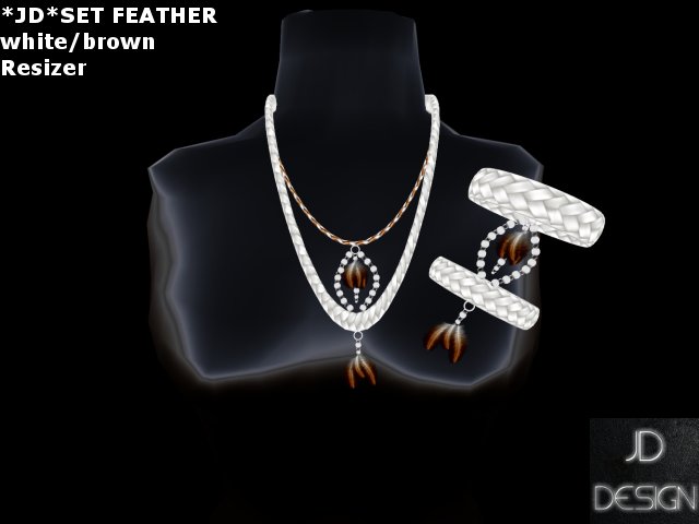 *JD*SET FEATHER white/brown