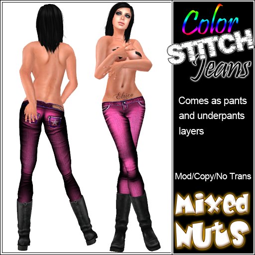 MN - Color Stitch Jeans - Pink