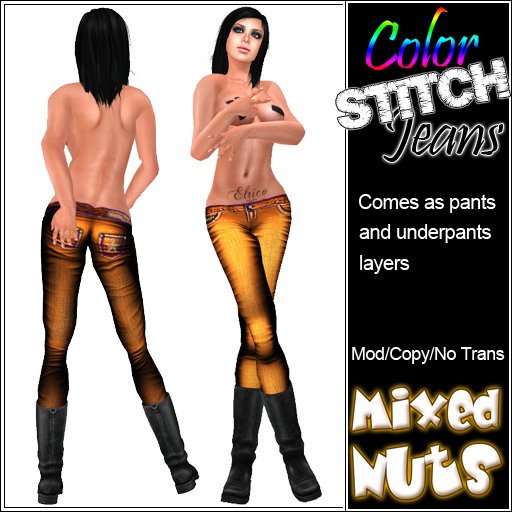 MN - Color Stitch Jeans - orange