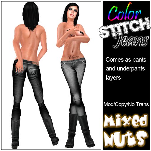 MN - Color Stitch Jeans - Black