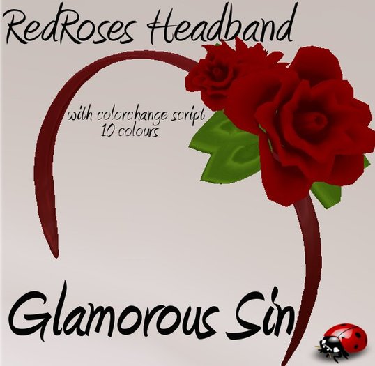Glamorous Sin - Red Roses Headband 